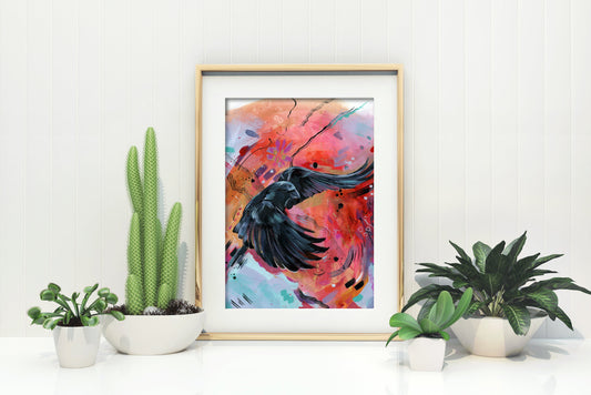 Raven Art Print of Original Painting by Lisa Whitehouse | Whitehouse Art