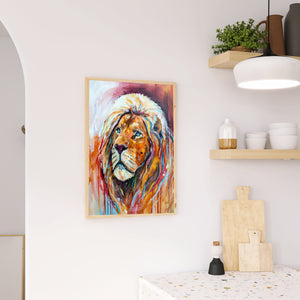 Art Print of Original Painting by Lisa Whitehouse - Lion titled "Untamed"
