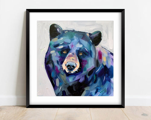 Art Print of Original Oil Painting by Lisa Whitehouse of a black bear, titled 