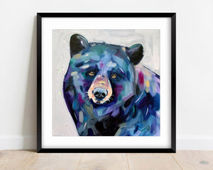 Art Print of Original Oil Painting by Lisa Whitehouse of a black bear, titled "Soulful"