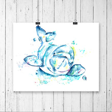 Baby Beluga Art Print hanging art print