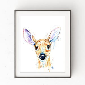 Baby Deer Colorful Watercolor Painting