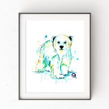 Baby Polar Bear Colorful Watercolor Painting