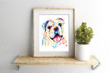 Bulldog Colorful Watercolor Pet Portrait Painting