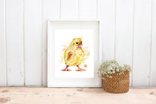 Chick Watercolor Painting Art Print