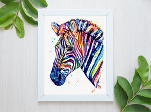 Rainbow Zebra Painting - 3