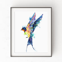 Swallow "Fly Up and Away"  - Watercolor Art Print