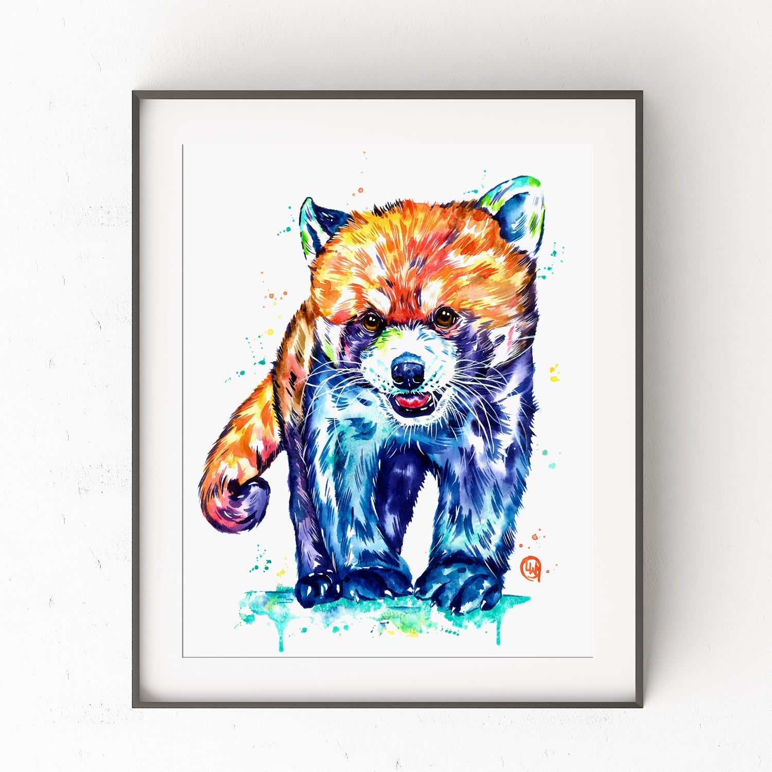 Red Panda Watercolor Painting - 1