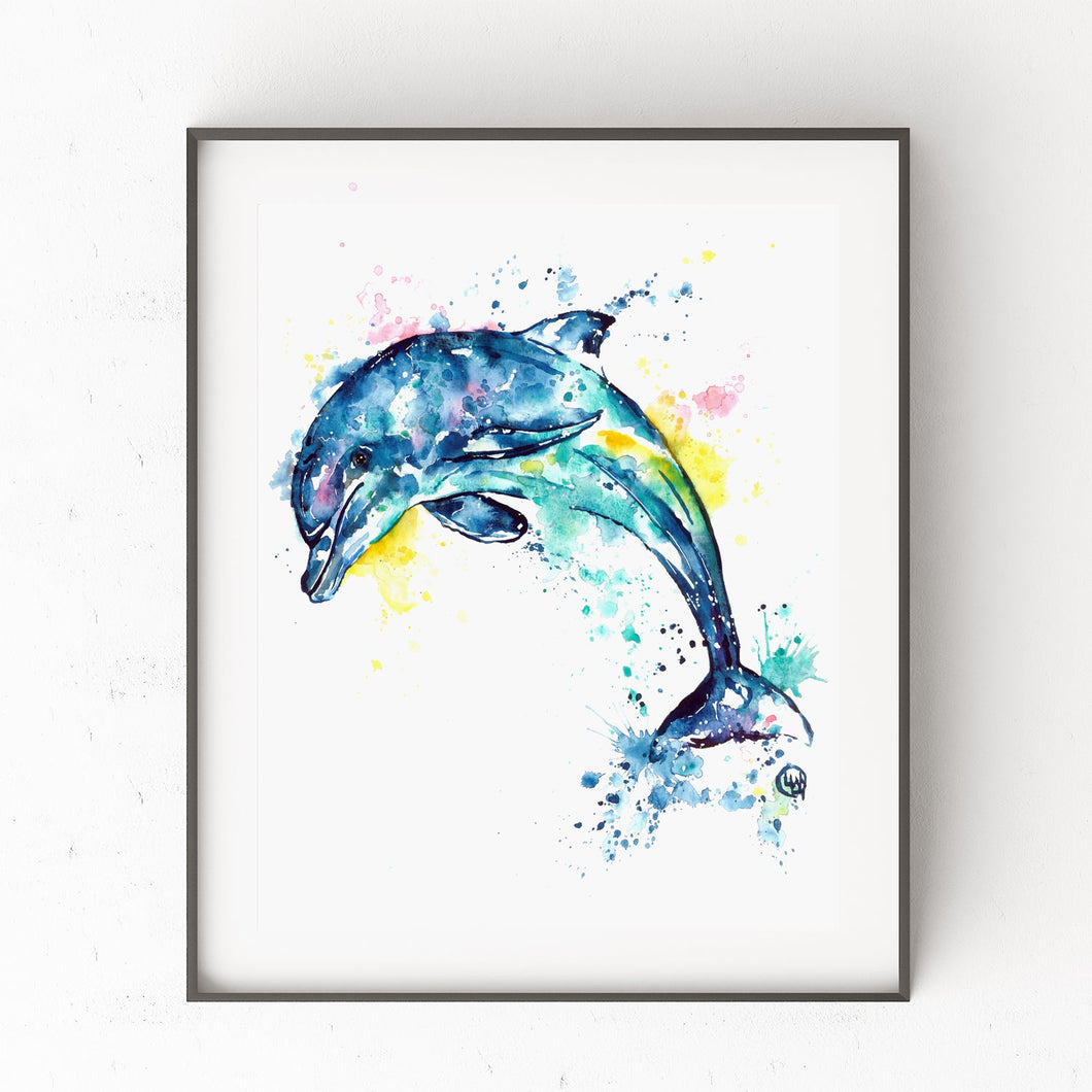 Dolphin Watercolor Painting