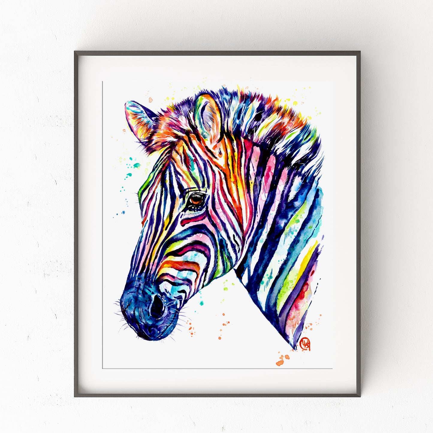 12x16 Original Zebra Watercolor Painting