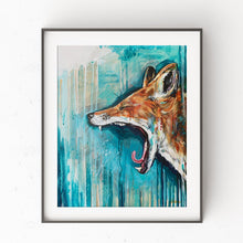 Art Print of Original Painting by Lisa Whitehouse - Fox titled "Let it all out"