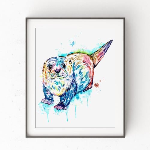 Otter Art Print Watercolor Painting