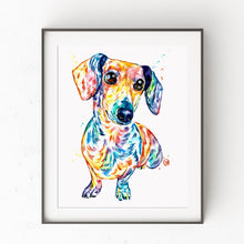 Dachshund Watercolor Dog Painting