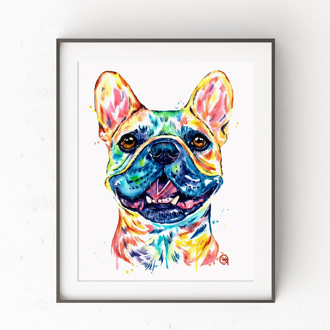 Fawn French Bulldog Watercolor Painting