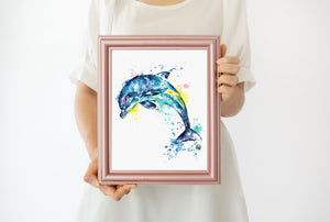 Dolphin Watercolor Painting