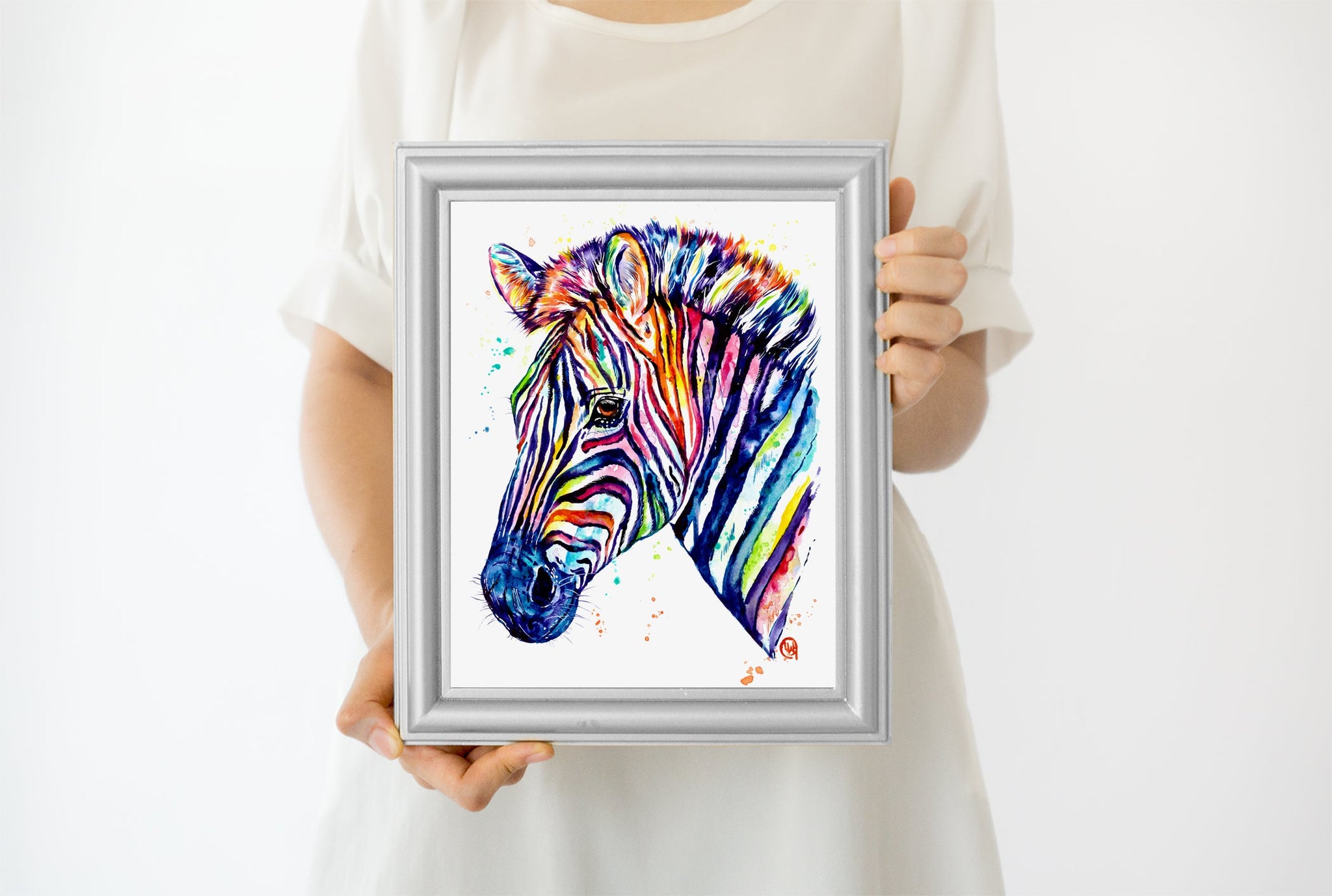 Purple Zebra, Zebra Watercolor, Zebra Painting, Zebra Nursery