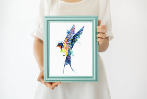 Swallow "Fly Up and Away"  - Watercolor Art Print