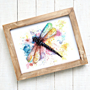 Dragonfly Colorful Watercolor Painting