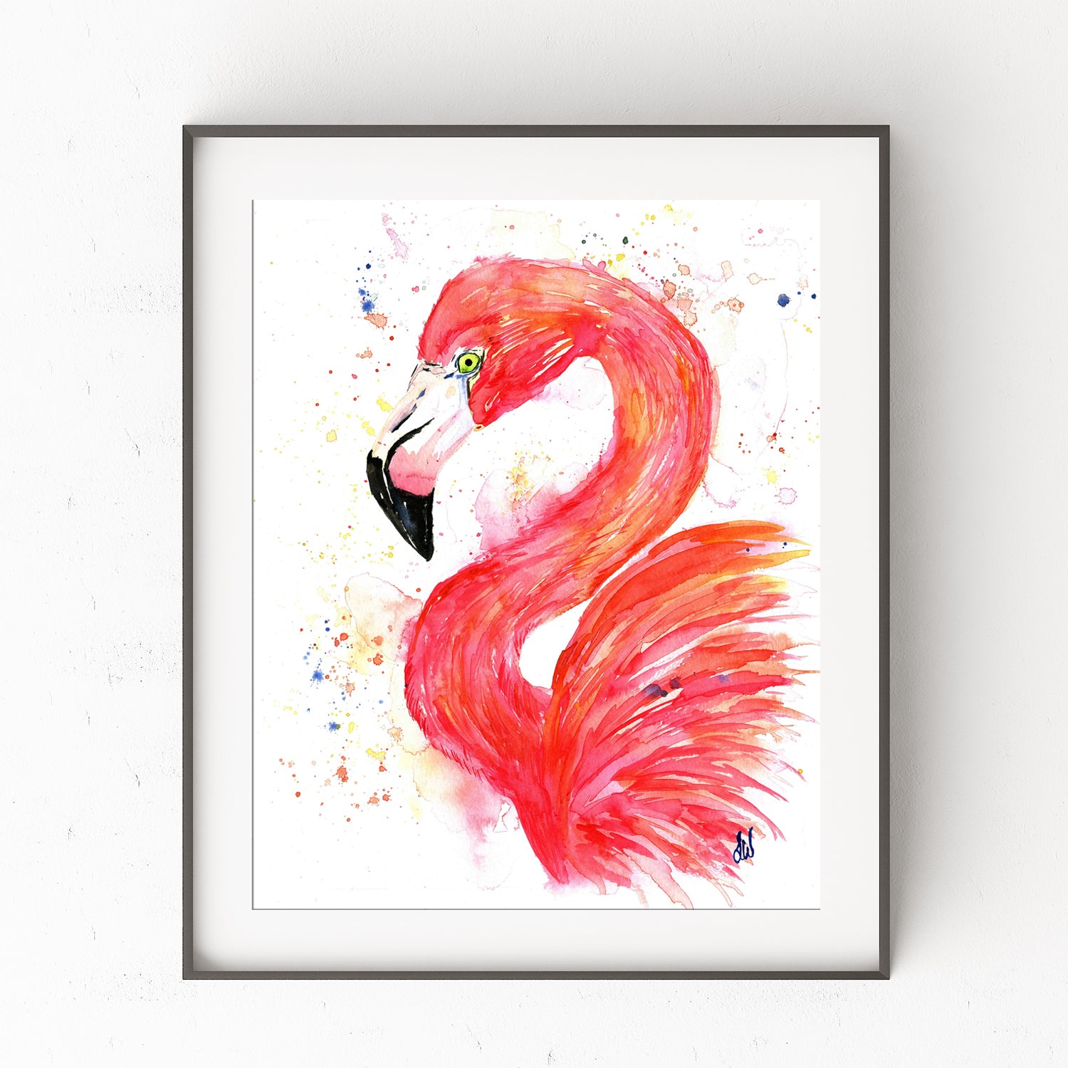 Flamingo Watercolor Art - Whitehouse Art