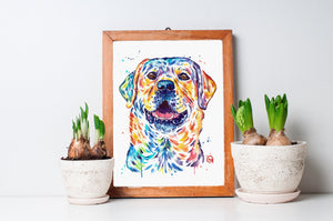 Happy Lab Print by Whitehouse Art | titled "Happy To See You" | 7 Sizes