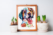 Brittany Spaniel watercolor Dog ARt