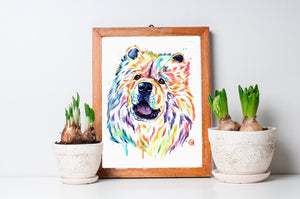 Chow Chow Watercolor Painting