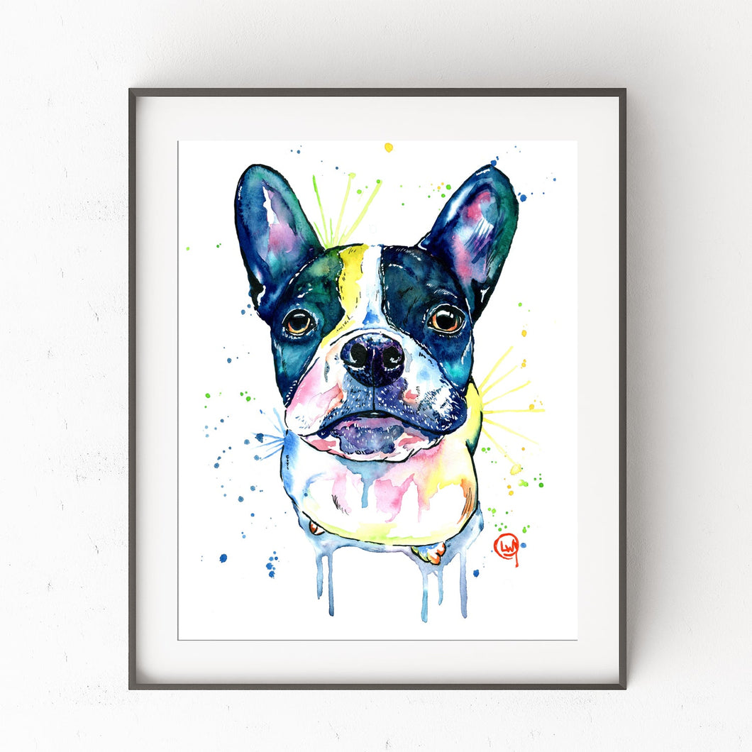 French Bull Dog Boston Terrier Art - 0