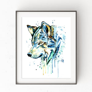Wolf Watercolor Painting