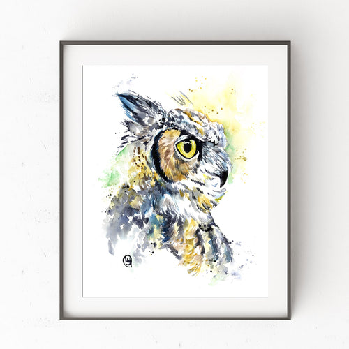Owl Watercolor Art - 0