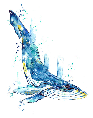 Original Humpback Whale Watercolor Painting by Lisa Whitehouse