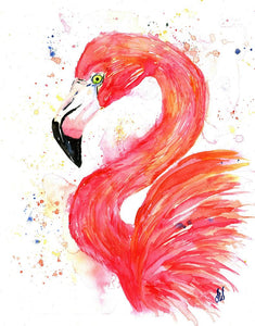 original flamingo waterolor painting - 0