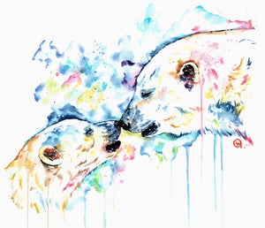 Original Watercolor Painting of a Polar Bear - "Love is Universal"