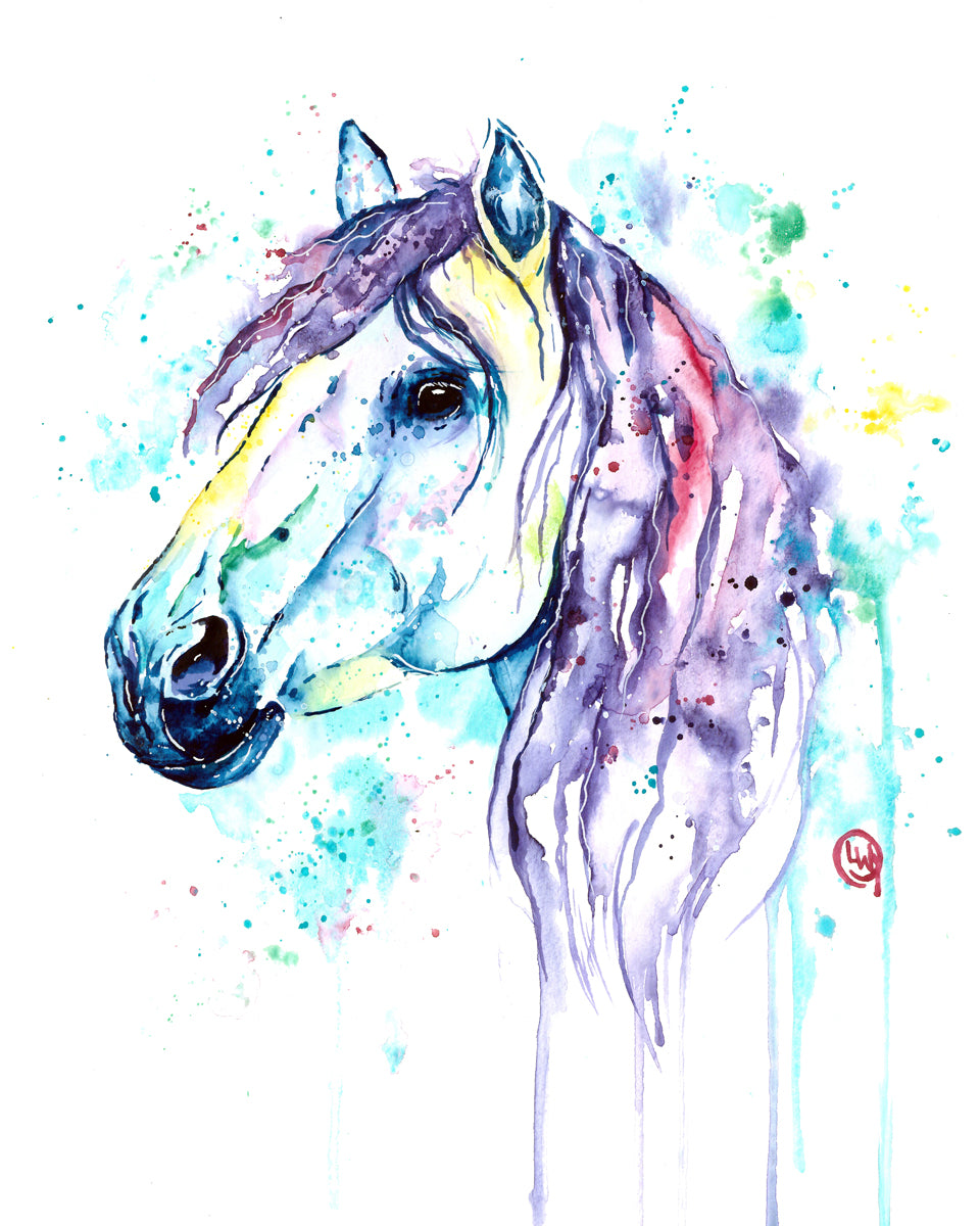 11x14 Original Horse Watercolor Painting