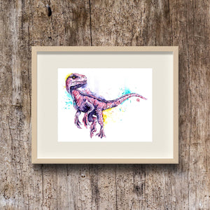 Pink Velociraptor / Raptor Painting by lisa whitehouse