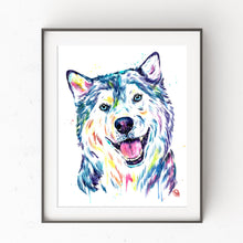Siberian Husky Watercolor Dog Painting