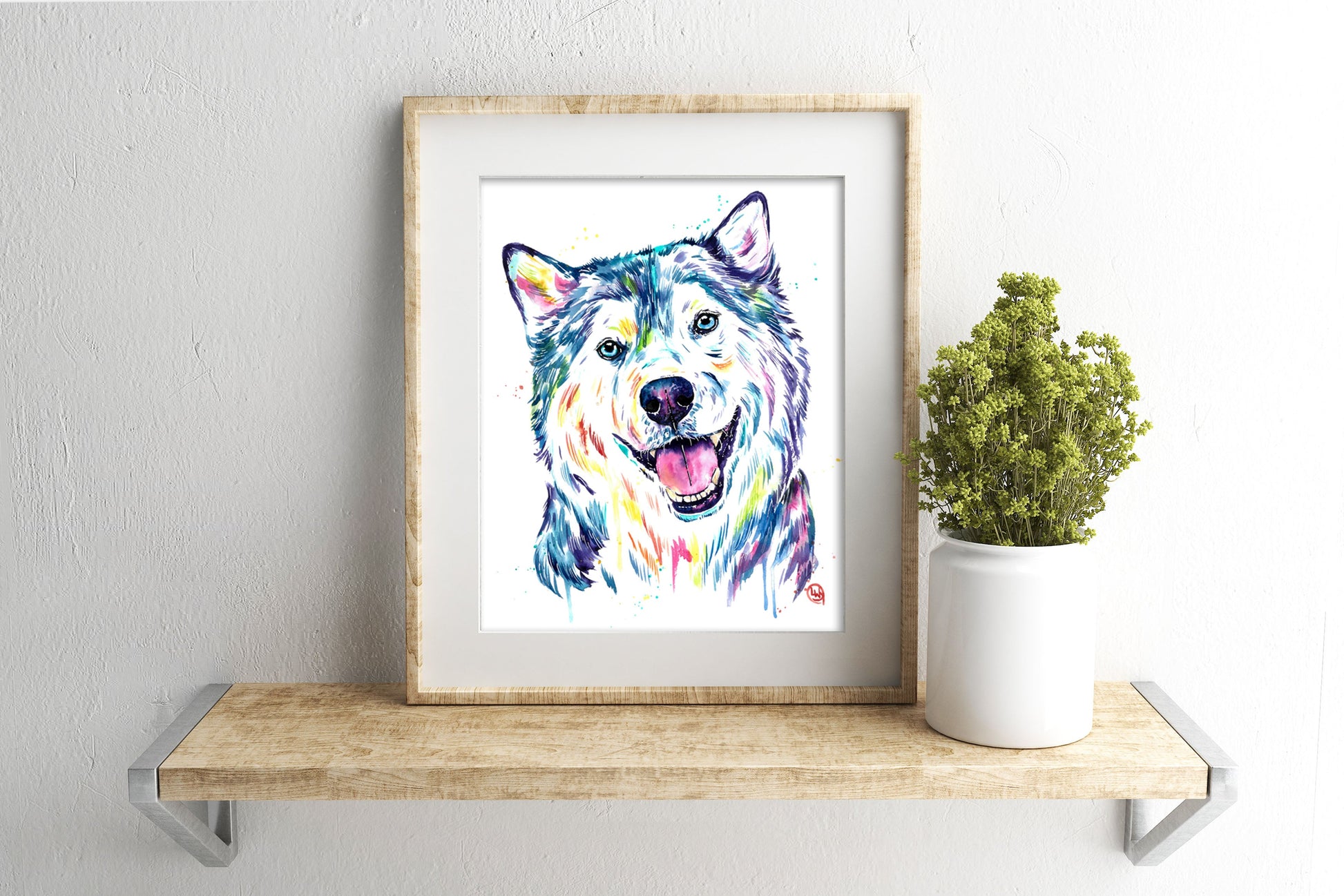 Siberian husky art print - 2