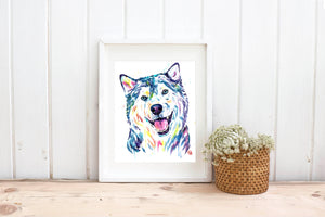 Siberian husky art print - 3