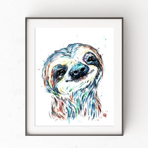 Sloth Baby Watercolor Nursery Art Print