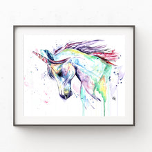 Unicorn Original Colorful Watercolor Painting