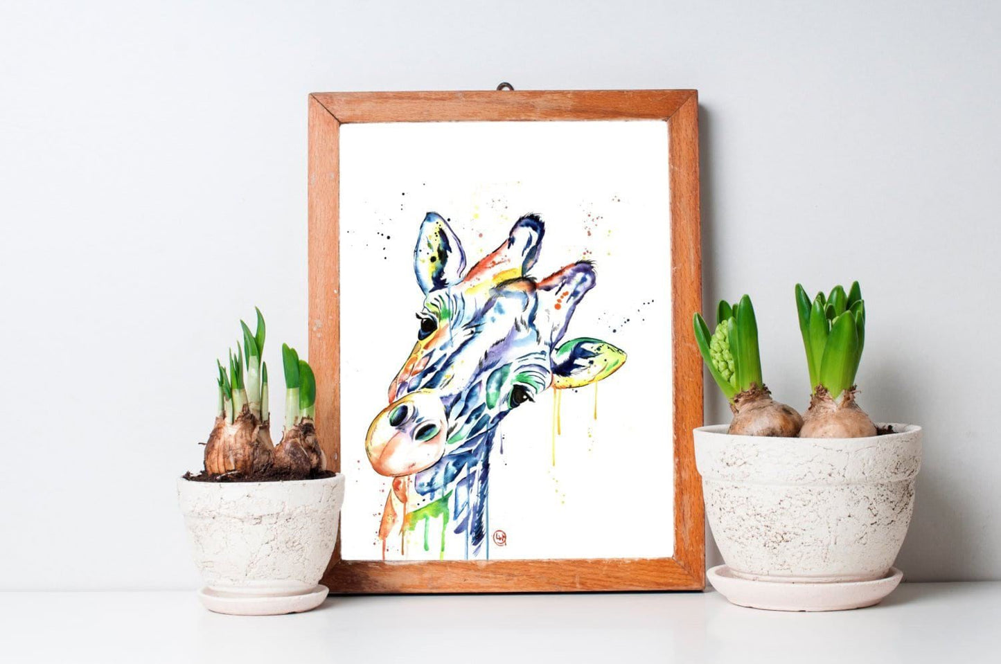 giraffe art print - 1