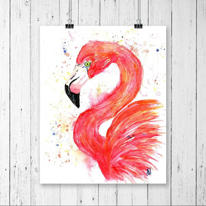 Flamingo Watercolor Art - 1