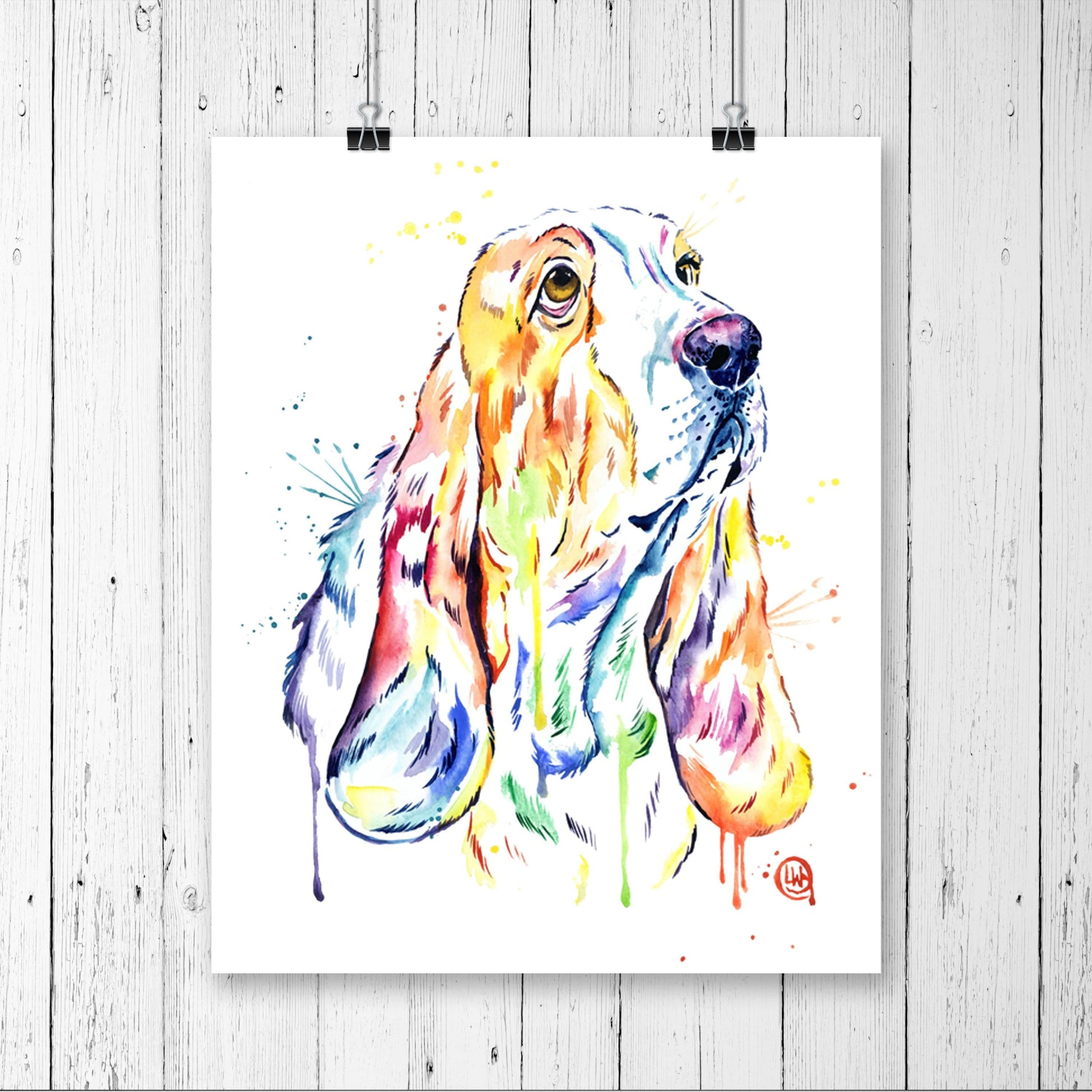 Basset Hound Painting - 1