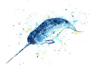 Narwhal Watercolor Painting