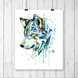 Wolf Watercolor Painting