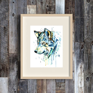 Wolf Watercolor Painting