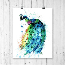 Peacock Colorful Watercolor Painting