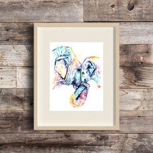 Elephant Mom and Baby Print by Whitehouse Art