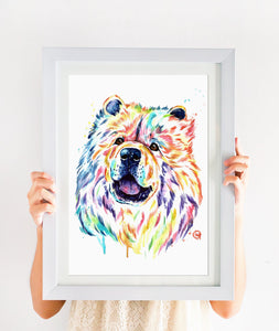 Chow Chow Watercolor Painting