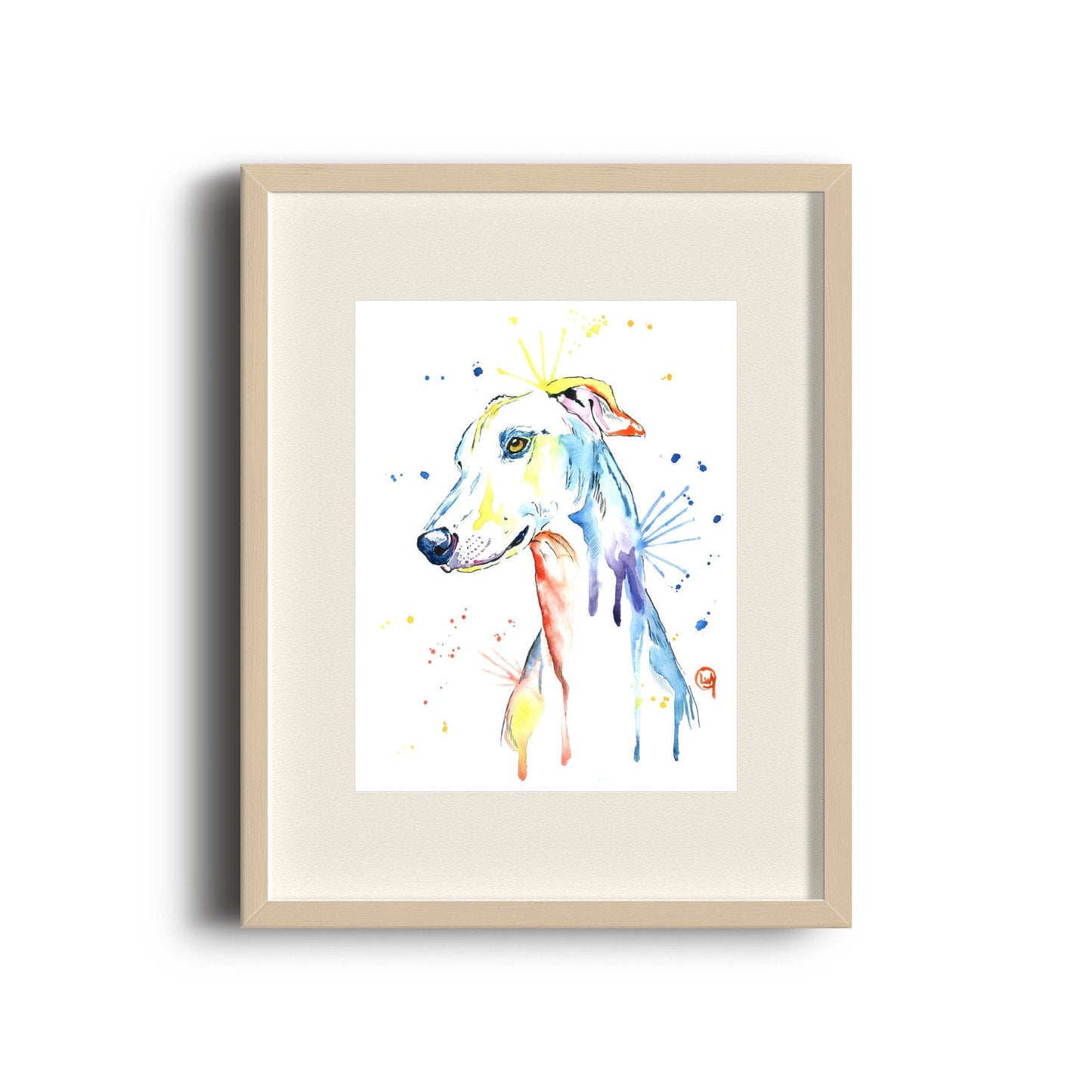 Greyhound Watercolor Painting - 1