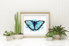 Blue Morpho Butterfly - Colorful Watercolor Painting